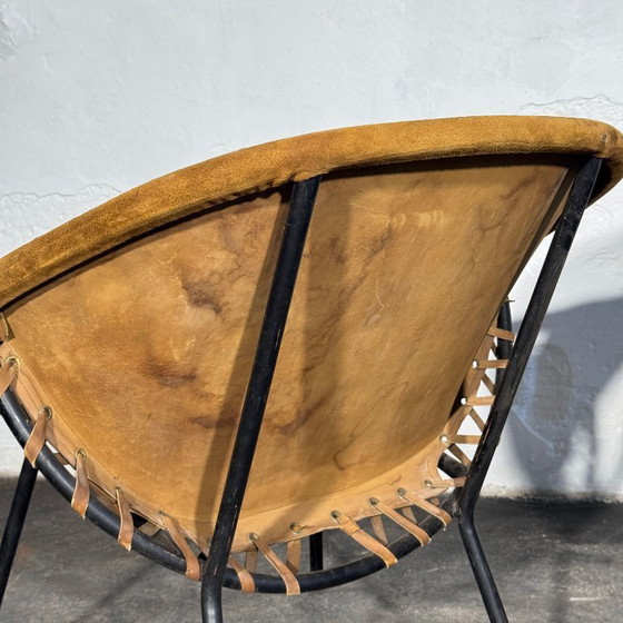 Image 1 of Lusch and Co. "Balloon" leren fauteuil, jaren 60