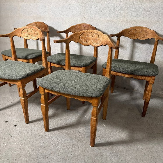 Image 1 of 5 x Henning Kjærnulf Esszimmerstühle — Eiche, 1960er Jahre