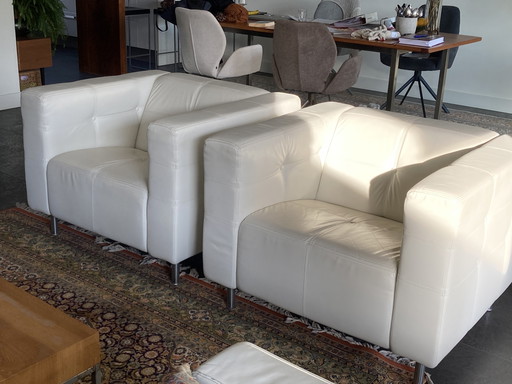 Gelderland 6111 armchairs with leather design by Jan des Bouvries