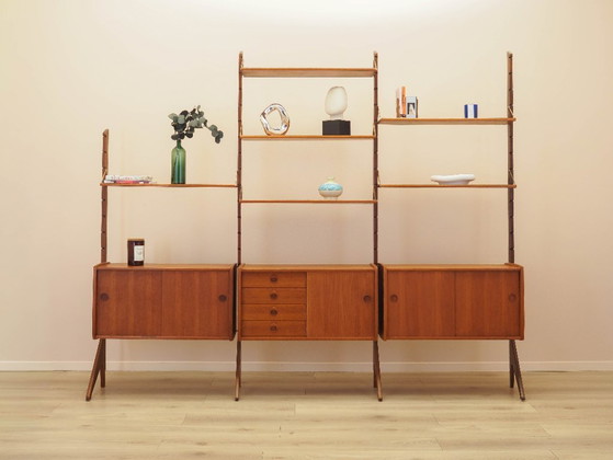 Image 1 of Teak modular shelving unit, Norwegian design, 1960s, manufactured by Blindheim Mobelfabrikk, designed by John Texmon & Einar Bli