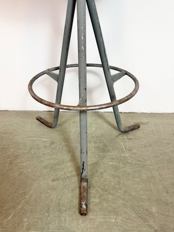 Image 1 of Grey Industrial Workshop Stool, 1960s