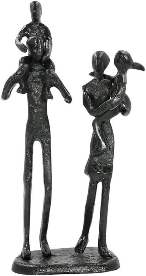 Aoneky Metal Family Statue Sculpture Statues - Rustic Abstract Decoration, Character Art Cast Iron Figures House Lace