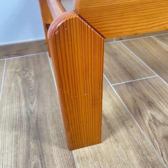 Image 1 of Mesa de centro de pino con tapa de cristal ahumado, 1970/80