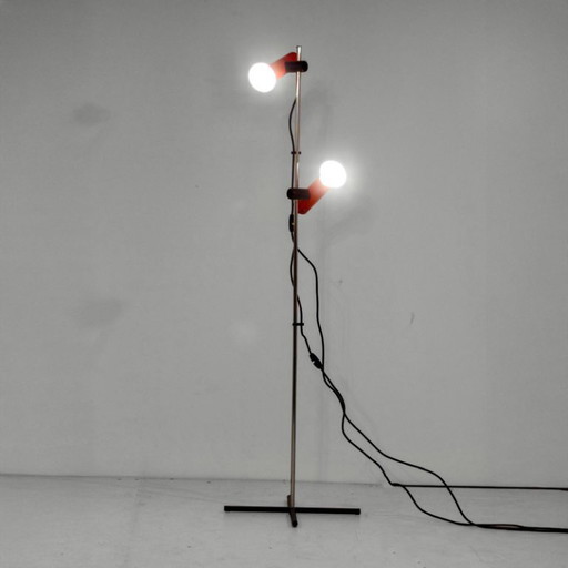1x Space Age Metal Floor Lamp, Targetti Sankey, Italy 1970s