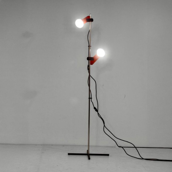 Image 1 of 1x Space Age Metal Floor Lamp, Targetti Sankey, Italy 1970s