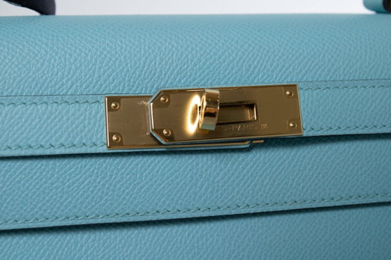 Hermes, Sac Kelly II Sellier 28 Atolón Epsom Bleu – Hermès, Bolsos de mano, Lambskin (photo 15 of 15)