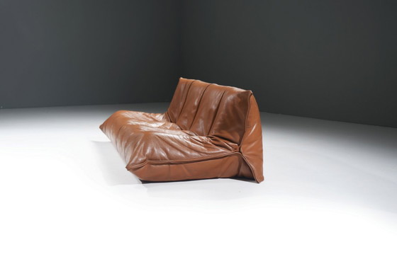 Image 1 of Stunning YOKO Sofa in original cognac leather by Michel Ducaroy for Ligne Roset