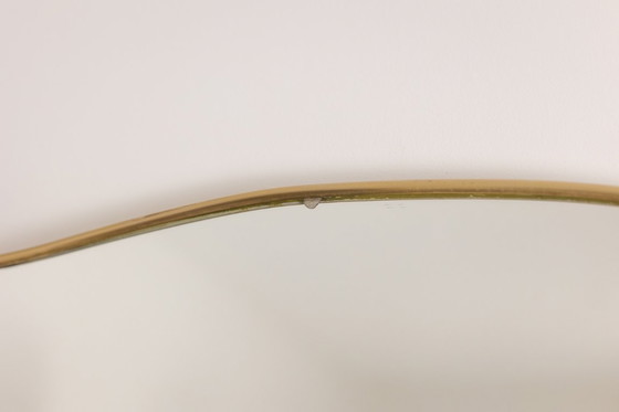 Image 1 of Pair of mirrors, Gio Ponti style. Brass frame. 1980s.