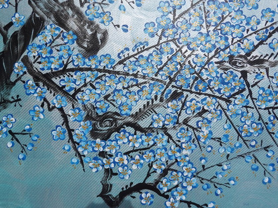Sakura J538 - Grande Peinture Originale – Peintures et dessins, Canvas (photo 13 of 17)