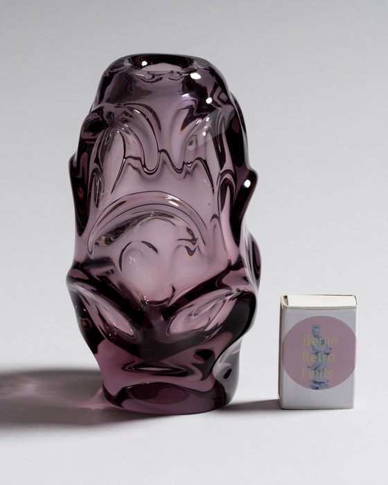 Image 1 of Mid-Century Modern Skulpturale Glasvase von Jan Beránek für Škrdlovice, 1950er Jahre