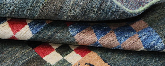 Image 1 of Original Perserteppich Gabbeh Ghashghai Orientteppich 196 cm x 110 cm Alt Natur