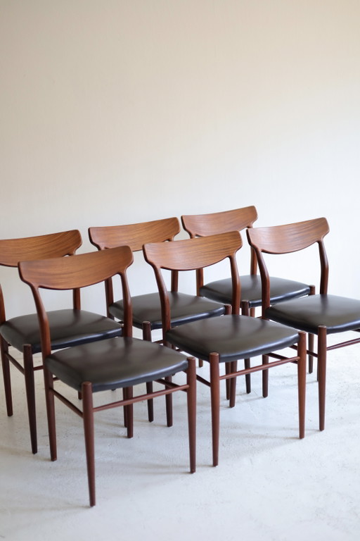 Set di 6 sedie da pranzo, Lübke, anni '60