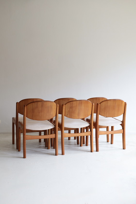 Image 1 of Set van 6 eetkamerstoelen Glostrup Møbelfabrik, Deens jaren 60/70