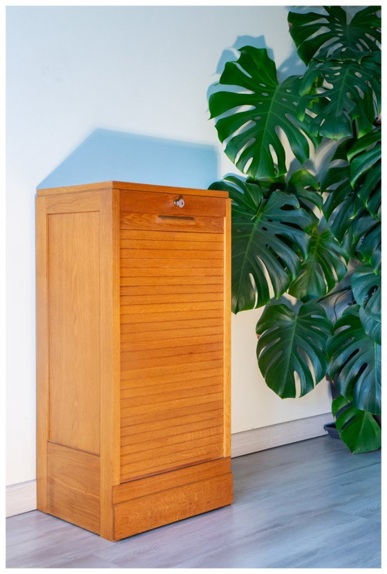 Image 1 of Archivador de cortina, años 70, roble miel