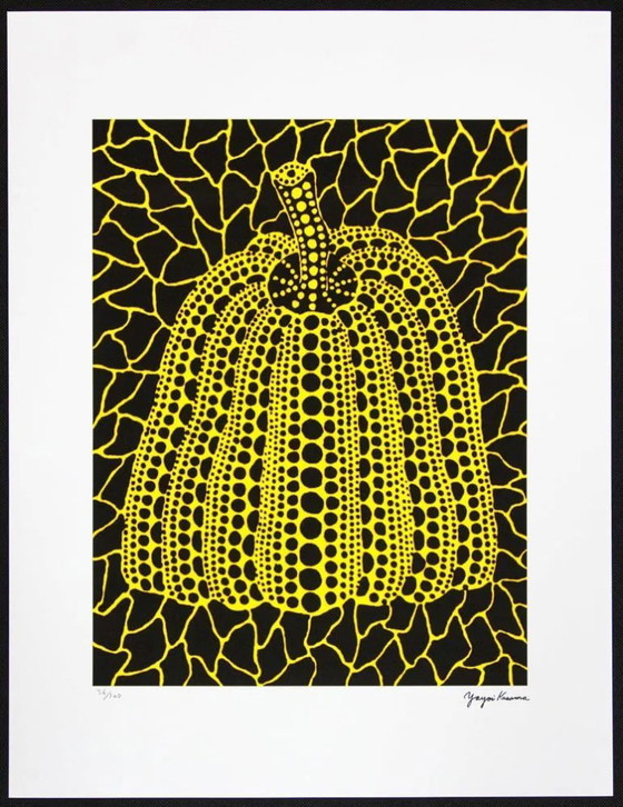 Image 1 of Naar een ontwerp van Yayoi Kusama, Pompoen, Lithografie, jaren 1990