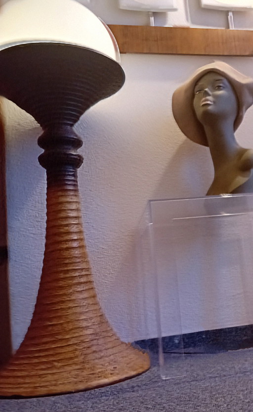 Lampadaire vintage Doria leuchten. Céramique style midcentury/ brutalist.