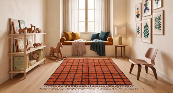 Elegant Marokkaans tapijt – Handgemaakt Atlasgebergte wol 250cmx150cm – Vloerkleden en tapijten, Cotton (photo 9 of 11)