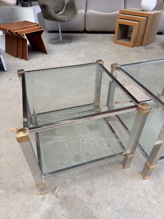 Vintage Pierre Andel Paris Coffee Table (stock: 2) – Pierre Vandel, Glass, Metal (photo 6 of 8)