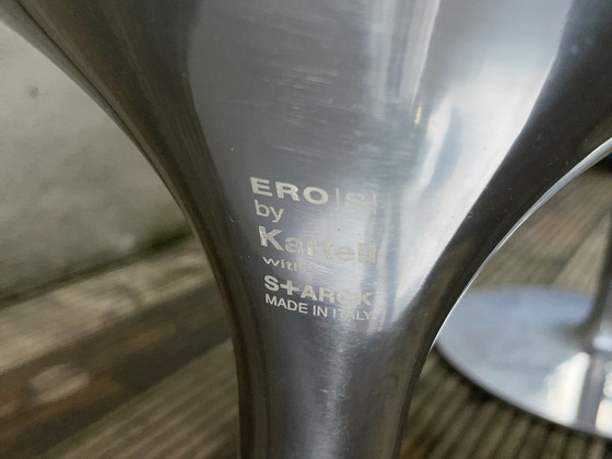 3x Kartell Ero|S| (Eros) Chaises pivotantes, Philippe Starck, Aluminium, Plastique, Blanc (photo 10 sur 10)