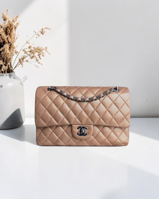 Chanel Classic Flap Medium - 25cm Quilted Caviar Gold Silver Hardware Series 14