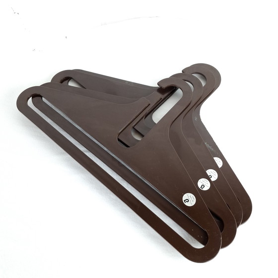 Image 1 of 4x Vintage dark brown space age clothes hanger Danilo Silvestrin Lambert
