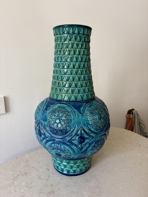 Vintage Bay Vase W.-Germany model 62 50 blue green