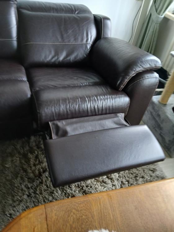 Image 1 of CHATEAUX D'AX Ledersofa mit Liegefunktion, Chaiselongue und elektrisch verstellbarer Liegefunktion