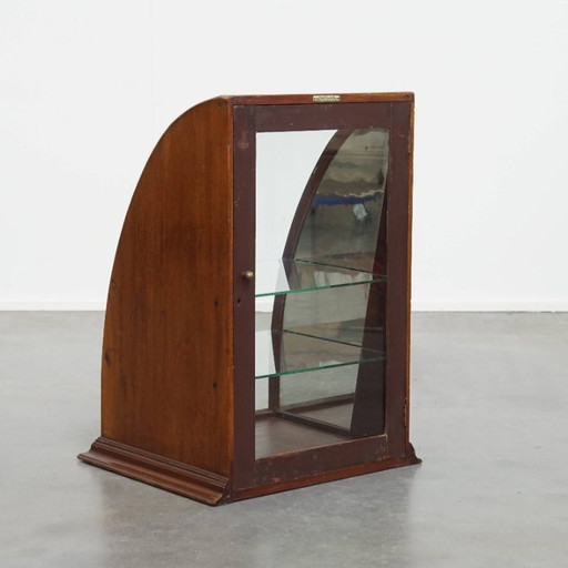Antike englische Aufsatzvitrine mit 2 Glasböden und Glastür von Dowson & Co.