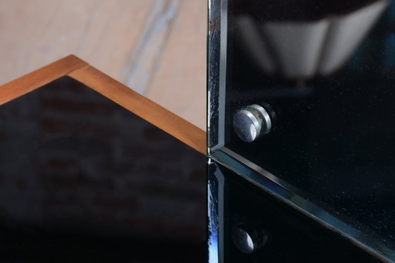 Gerestaureerde art-deco kapspiegel, kersenhout, glas, gepolijst, Tsjechisch, jaren 1920 – Kaptafels, Metal (photo 3 of 9)
