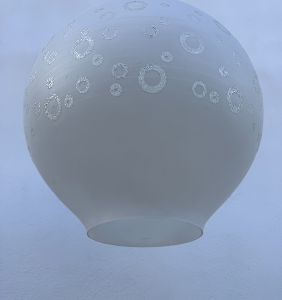 Image 1 of Lampada a sospensione a forma di sfera di vetro a bolle degli anni '70