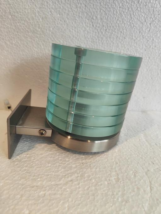 Applique murale avec abat-jour en verre épais transparent, style vintage