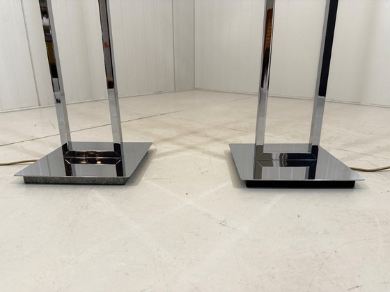 Image 1 of Juego de 2 lámparas de pie Arte Lumen cromadas y de latón, años 70