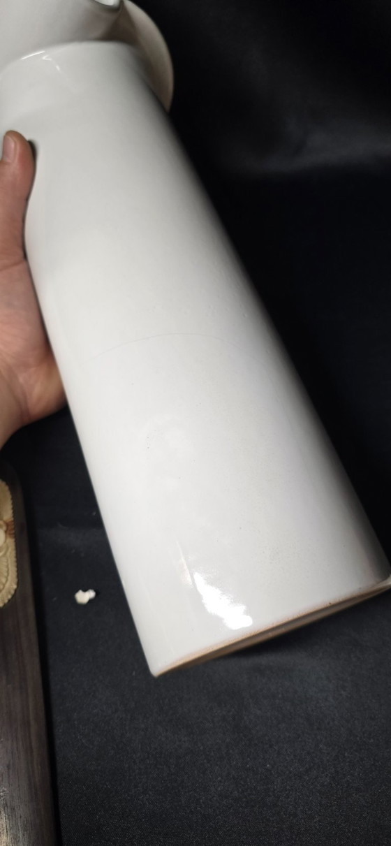 Image 1 of Vaso in ceramica bianca di Enzo Bioli (1832) per Il Picchio , Italia anni '70