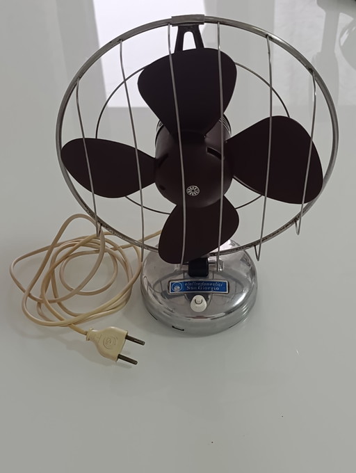 Vintage "San Giorgio La Spezia" Tischventilator aus Bakelit und Chromstahl – 1960er Jahre
