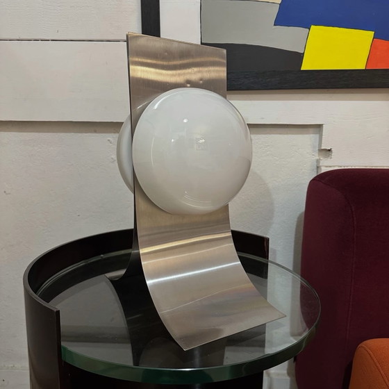 Lampada da tavolo di François Monnet, 1960, kappa, Lampade da tavolo, Metallo, Argentato (foto 2 di 8)