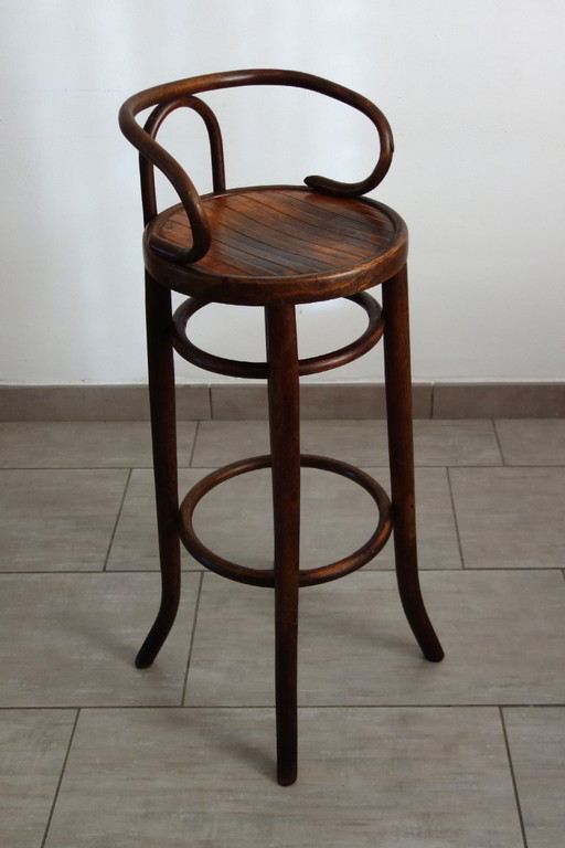 Sgabello alto per bambini in legno curvato, anni 1890