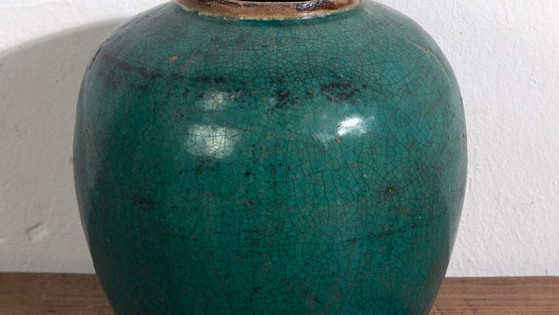 Antieke groene ronde vaas (ca. 1820) #28 – Vazen (photo 3 of 34)