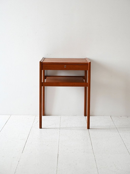 Table de nuit suédoise vintage en teck par Egström & Mírstrand