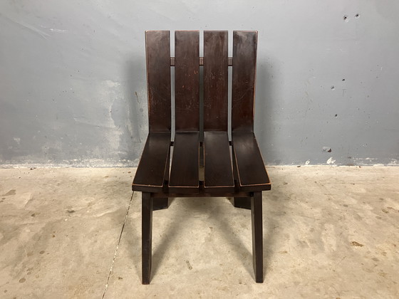 Image 1 of Modernist Braun 4 Stühle Brutalist Siebziger Jahre