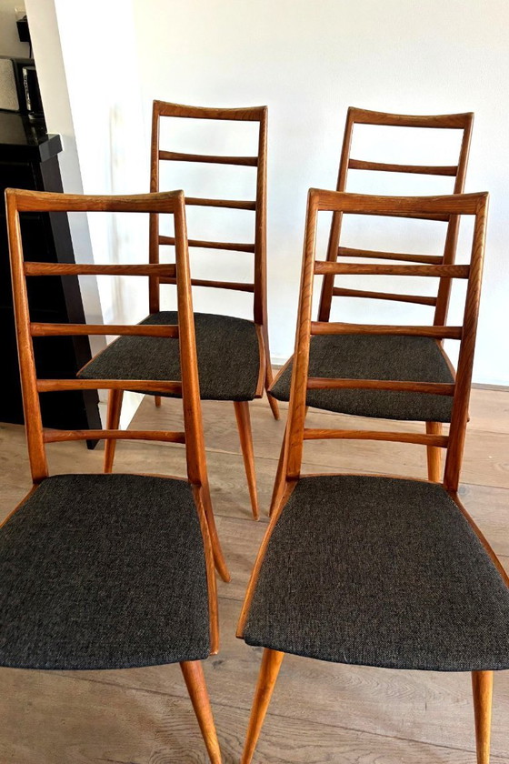 Image 1 of Prachtige set van 4 vintage eetkamerstoelen
