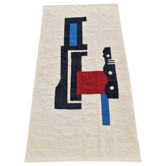 Tapiz amarillo tejido a mano de Fernand Léger | Obra de arte única | 106 × 209 cm (42 × 82 pulgadas) (photo 4 of 9)