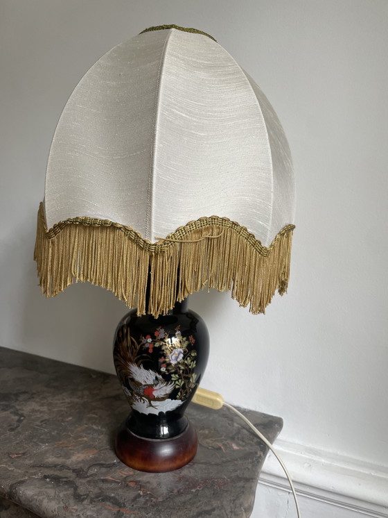 Image 1 of Lampe à Poser Vintage en Céramique Noire