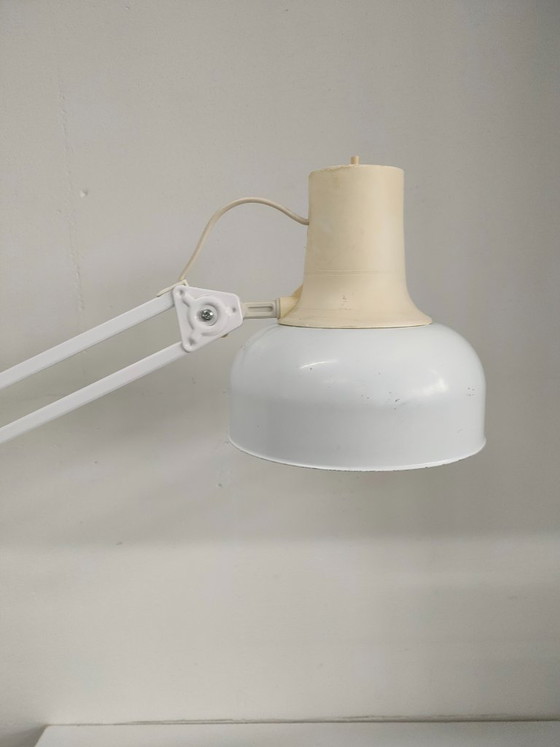Image 1 of Scissor lamp Desk lamp Lival P12 white Finland 1970s