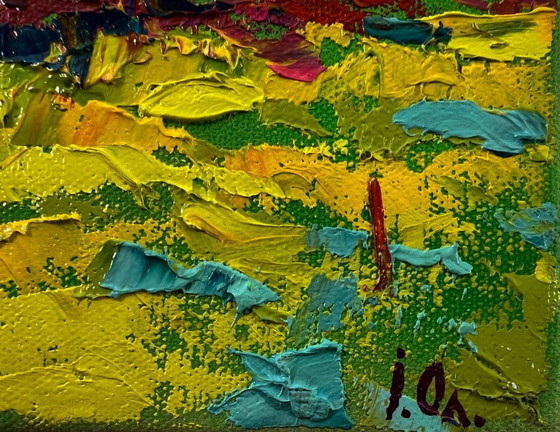 Original Oil Painting Evening Sky Landscape Summer Fields – Paintings & Drawings, Canvas (photo 5 of 8)