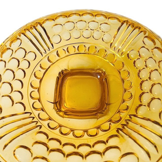 Image 1 of Antica fruttiera in vetro ambrato di August Walther & Sons, anni 1890