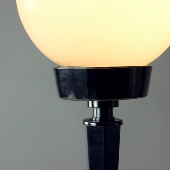 Image 1 of Art Deco Table Lamp In Chrome And Glass, Czechoslovakia 1940s