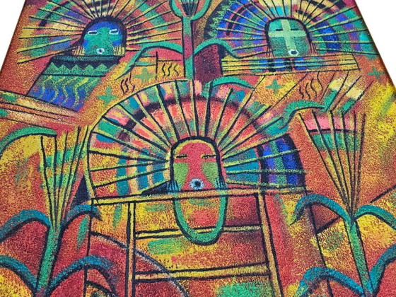 Image 1 of B. (Benjamin) Lang - Ohne Titel - Abstrakt - Acryl auf Leinwand - signiert - 1970er Jahre