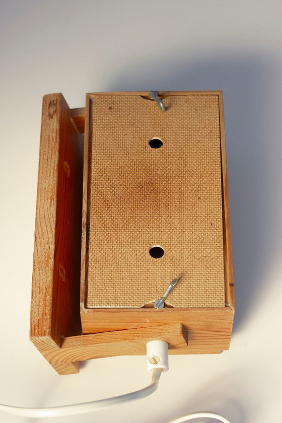 Image 1 of Lámpara de pared de madera de pino - Suecia, década de 1970