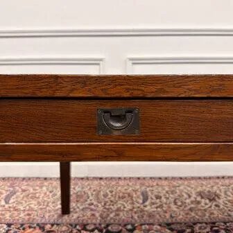 Classic English Eichholtz Campaign Writing Desk, Wood, Brass, Brown, Chesterfield (photo 12 of 18)