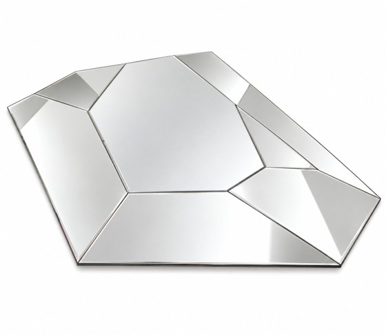 Grote Asymmetrische Wandspiegel met Hedendaags Italiaans Multifacet Ontwerp – Glass (photo 3 of 9)